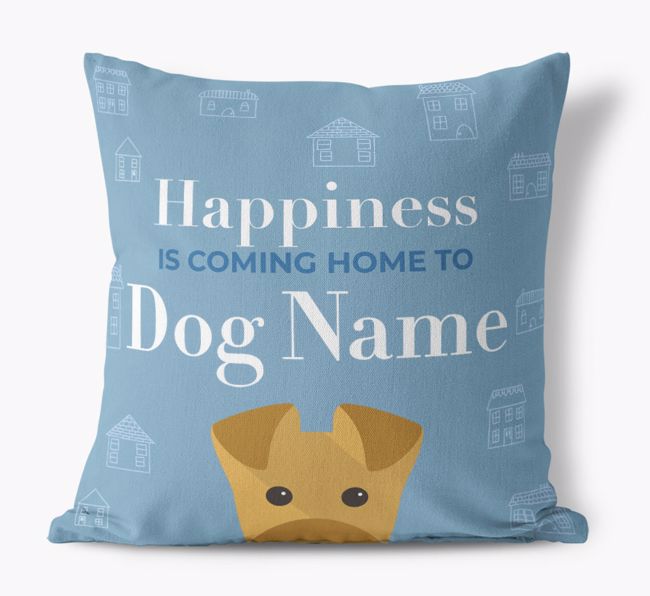 Happiness Is: Personalised {breedFullName} Canvas Cushion